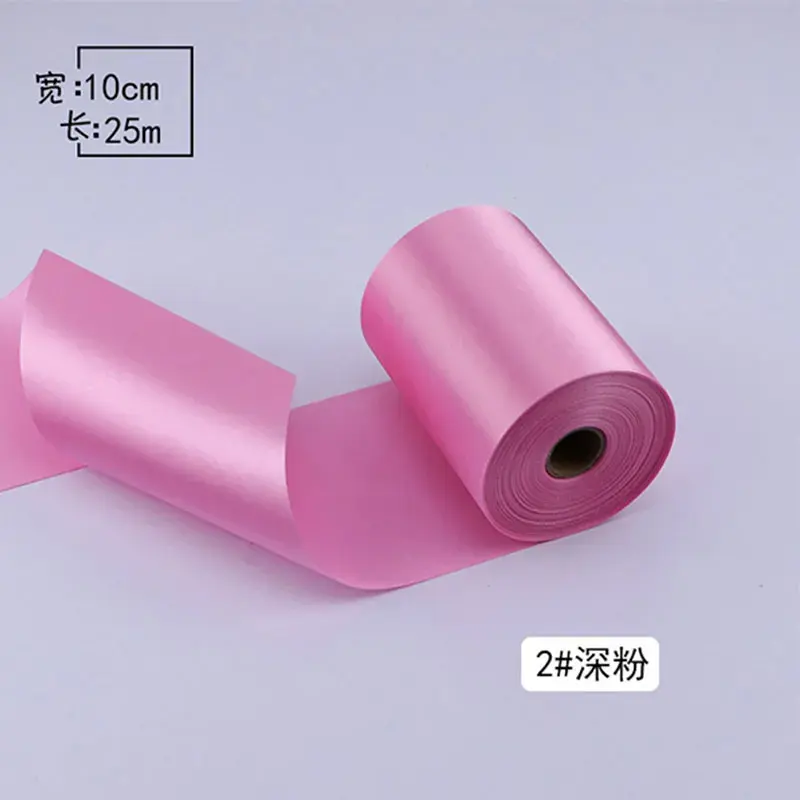 10cm Single Face Satin Ribbon Christmas Halloween New Year Party Wedding Decoration Tape
