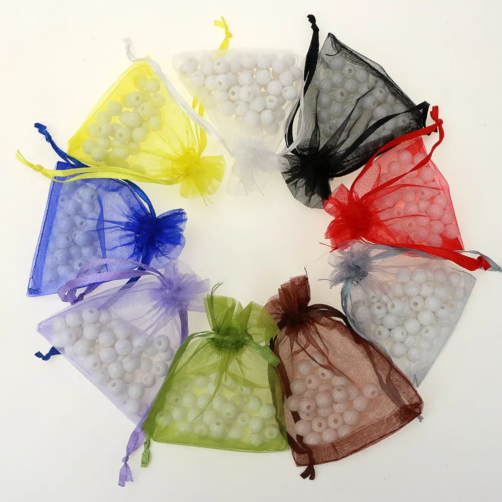 10PCS 17x23cm Organza Drawstring Bags Jewelry Packaging Display Bags Christmas Halloween Wedding Birthday Party Candy Gift Bags