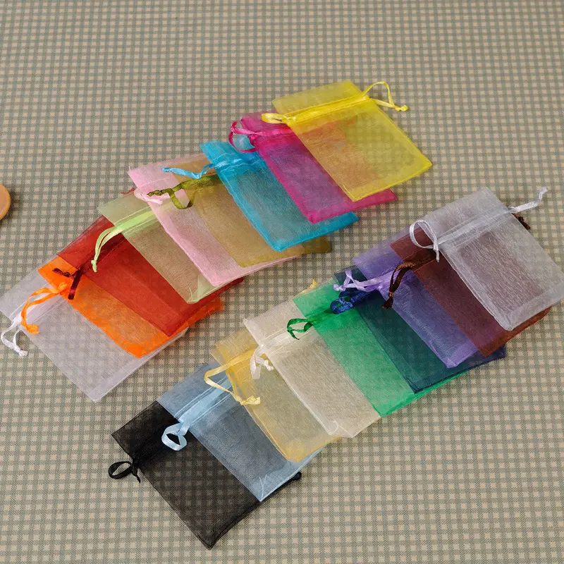 10PCS 17x23cm Organza Drawstring Bags Jewelry Packaging Display Bags Christmas Halloween Wedding Birthday Party Candy Gift Bags