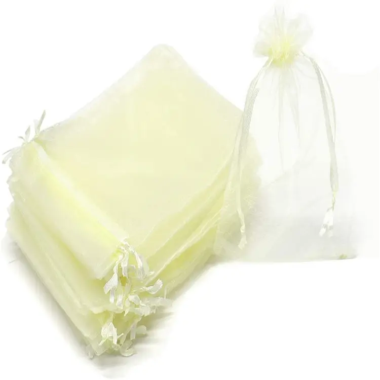 50pcs Sheer Transparent Chiffon Organza Bags Christmas Halloween Wedding Birthday Party Candy Gift Boxes Jewelry Packaging Bags