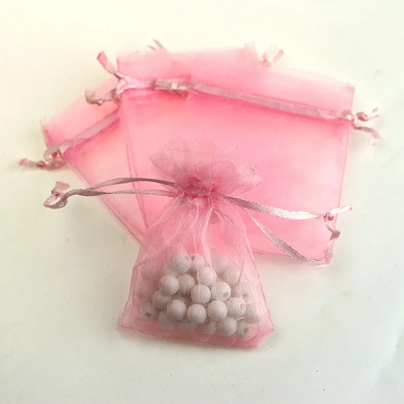 50pcs Sheer Transparent Chiffon Organza Bags Christmas Halloween Wedding Birthday Party Candy Gift Boxes Jewelry Packaging Bags