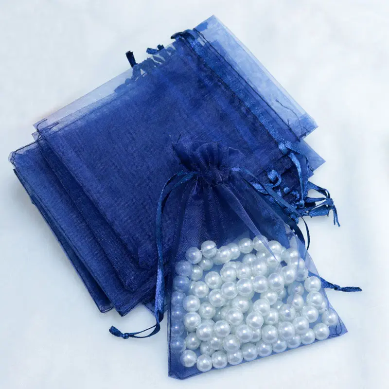 50pcs Sheer Transparent Chiffon Organza Bags Christmas Halloween Wedding Birthday Party Candy Gift Boxes Jewelry Packaging Bags