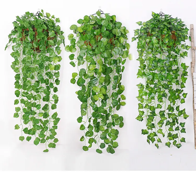 90cm Green Artificial Leaves Plants Vine Wedding Party Home Garden Fence Decoration Rattan Wall Hanging Creeper Ivy Garland