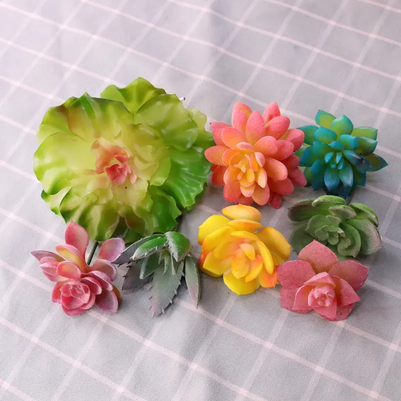 Green Artificial Succulents Plants Desktop Mini Small Bonsai Home Garden Bedroom Living Room Office Decoration Accessories