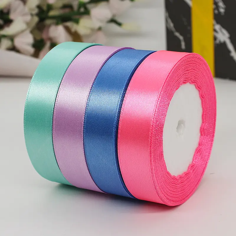 2cm Satin Ribbons 22Meters/Lot Christmas Halloween Wedding Birthday Party Gift Box Wrapping Ribbons DIY Handmade Crafts Fabric