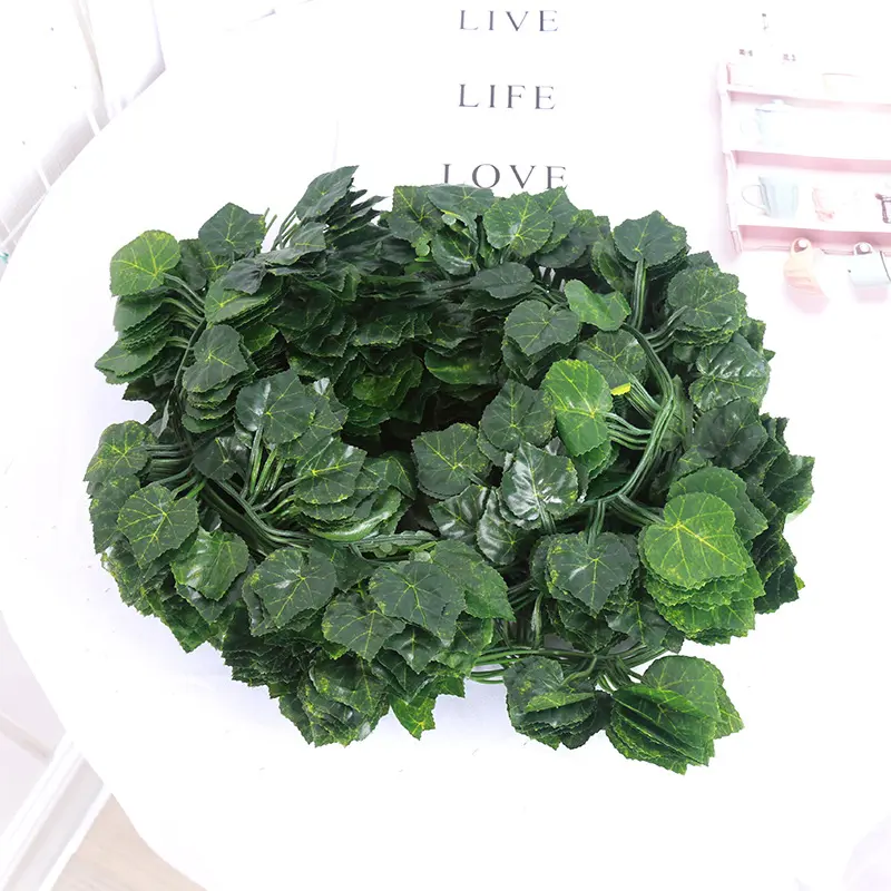200cm Vivid Artificial Plants Creeper Grape Green Leaves Ivy Vine Garland For Home Garden Party Wedding Wall Decor Rattan String