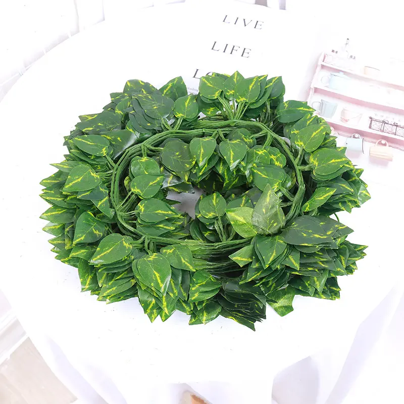 200cm Vivid Artificial Plants Creeper Grape Green Leaves Ivy Vine Garland For Home Garden Party Wedding Wall Decor Rattan String