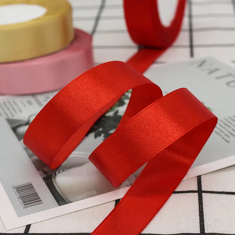 2cm Satin Ribbons 22Meters/Lot Christmas Halloween Wedding Birthday Party Gift Box Wrapping Ribbons DIY Handmade Crafts Fabric