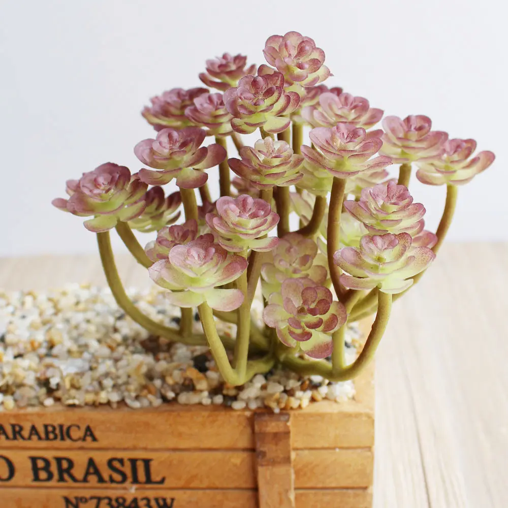Purple Artificial Succulents Plants Home Garden Desktop Table Decoration Fake Plants Party Festive Supplies Potted Plants Bonsai