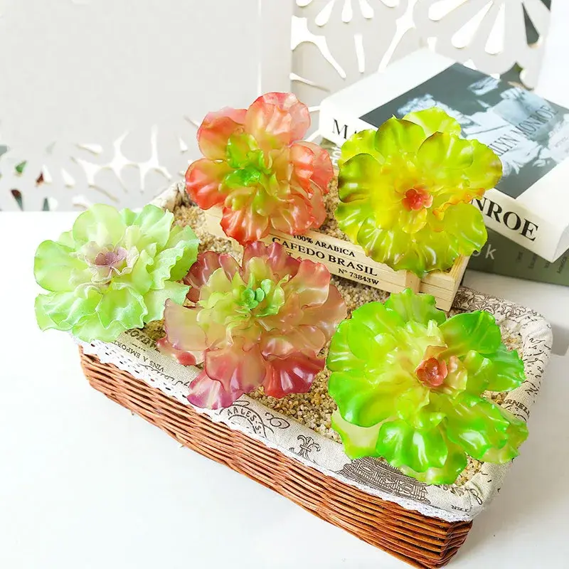 39Styles Large Green Pink Purple Flocked Artificial Succulent Plants Home Garden DIY Flower Arrangement Accessories Fake Plants