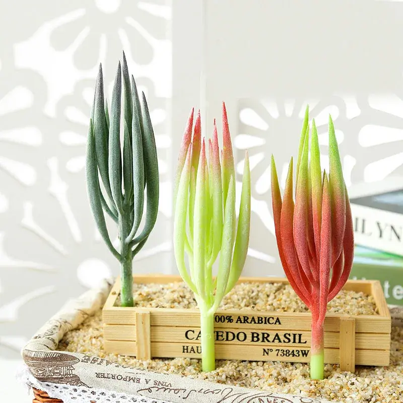 39Styles Large Green Pink Purple Flocked Artificial Succulent Plants Home Garden DIY Flower Arrangement Accessories Fake Plants
