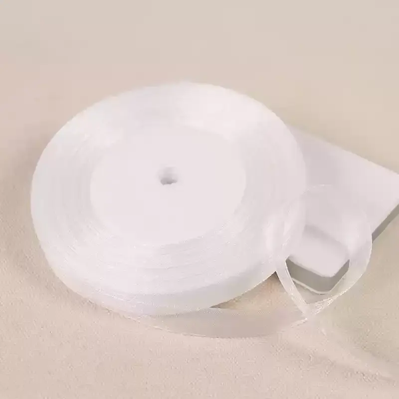 Organza Ribbon 12/15/20/25/40/50mm (50 Yards/roll) Gift Wrapping Decoration Christmas Silk Ribbons Lace Fabric Sewing Supplies