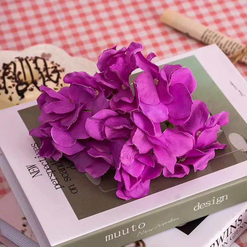 13-15cm Artificial Hydrangea Flower Head for Wedding Birthday Party Decoration DIY Garland Flower Wall Photography Background