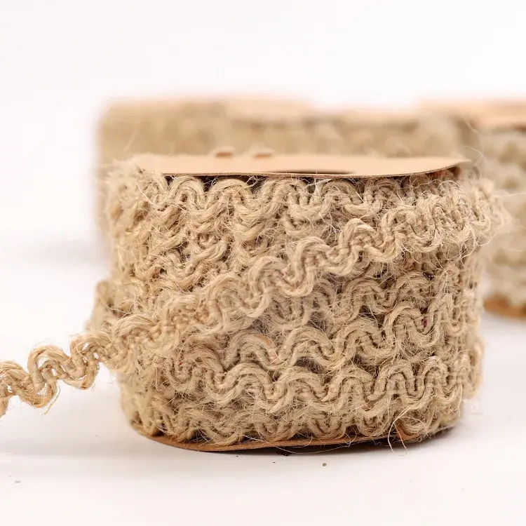 5mmx5M Vintage Jute Burlap Hessian Ribbon DIY Gift Box Packaging Lace Christmas Wedding Party Photography Wall Decor Webbing