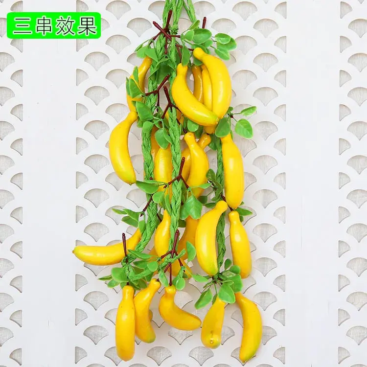 58cm 8Heads Artificial Banana Home Garden Wall Hanging Decoration Fake Fruits Wedding Birthday Party Supplies Photography Props