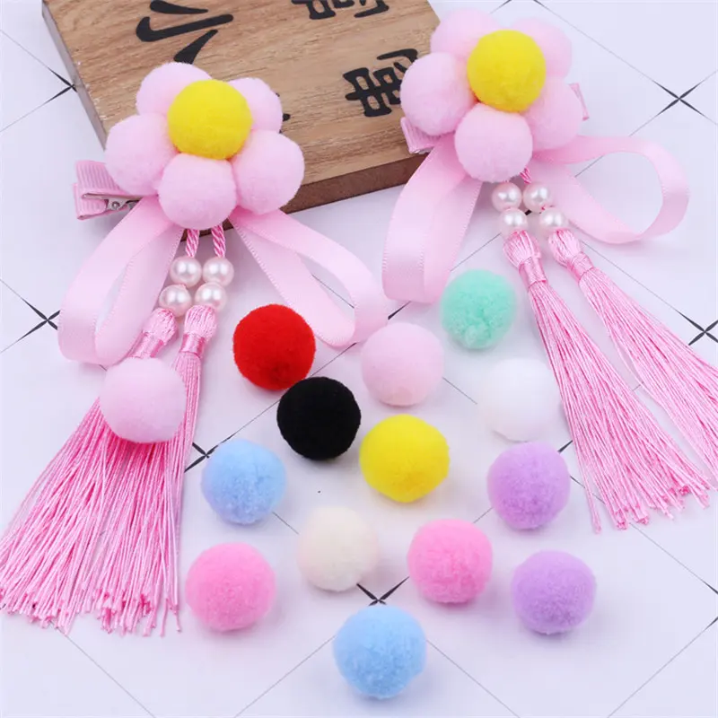 Mix Color White Pink Pompon 20mm Pom Pom Soft Fluffy Pompoms Balls DIY Handmade Sewing Craft Supplies Decorating Kids Toys 20g