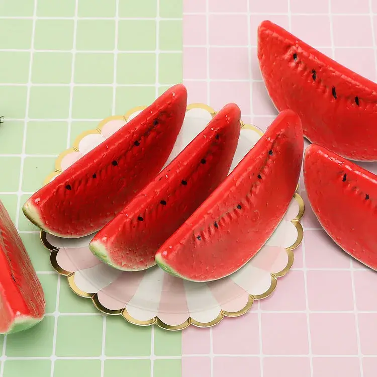 6.5x15cm 5PCS Artificial Watermelon Home Desktop Decoration Festive & Party Supplies Simulation Ornament Food Phography Props