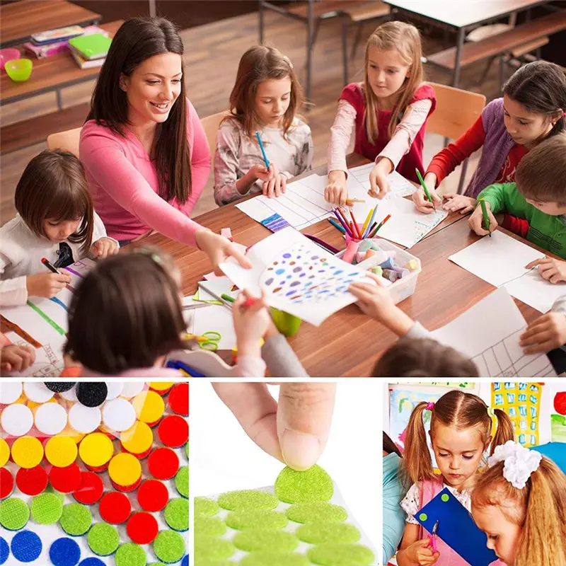 10mm 15mm Multicolor Self Adhesive Hook and Loop Fasteners Round Dots Stickers Nylon Sticky Magic Sticker Sewing Accessories
