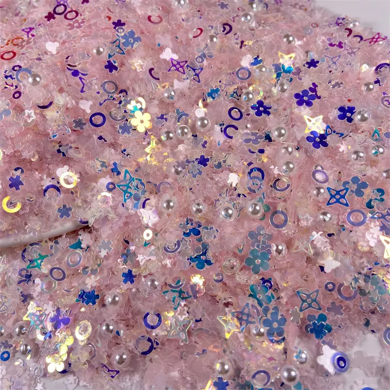 Glitter Sequin Mix Star Heart Flower Shape Beads Nail Sequins for Crafts Nail Art Flakies Paillette Decoration Nail Confetti