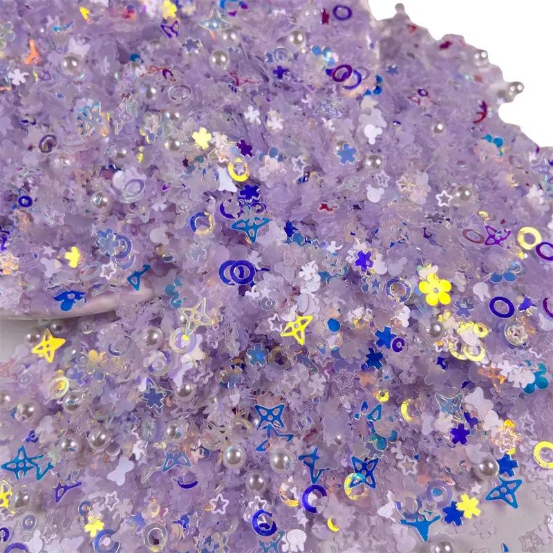Glitter Sequin Mix Star Heart Flower Shape Beads Nail Sequins for Crafts Nail Art Flakies Paillette Decoration Nail Confetti