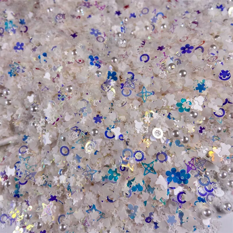 Glitter Sequin Mix Star Heart Flower Shape Beads Nail Sequins for Crafts Nail Art Flakies Paillette Decoration Nail Confetti