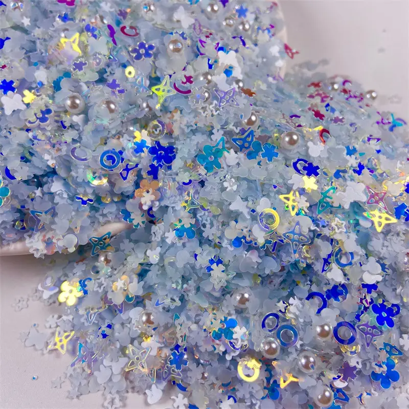 Glitter Sequin Mix Star Heart Flower Shape Beads Nail Sequins for Crafts Nail Art Flakies Paillette Decoration Nail Confetti