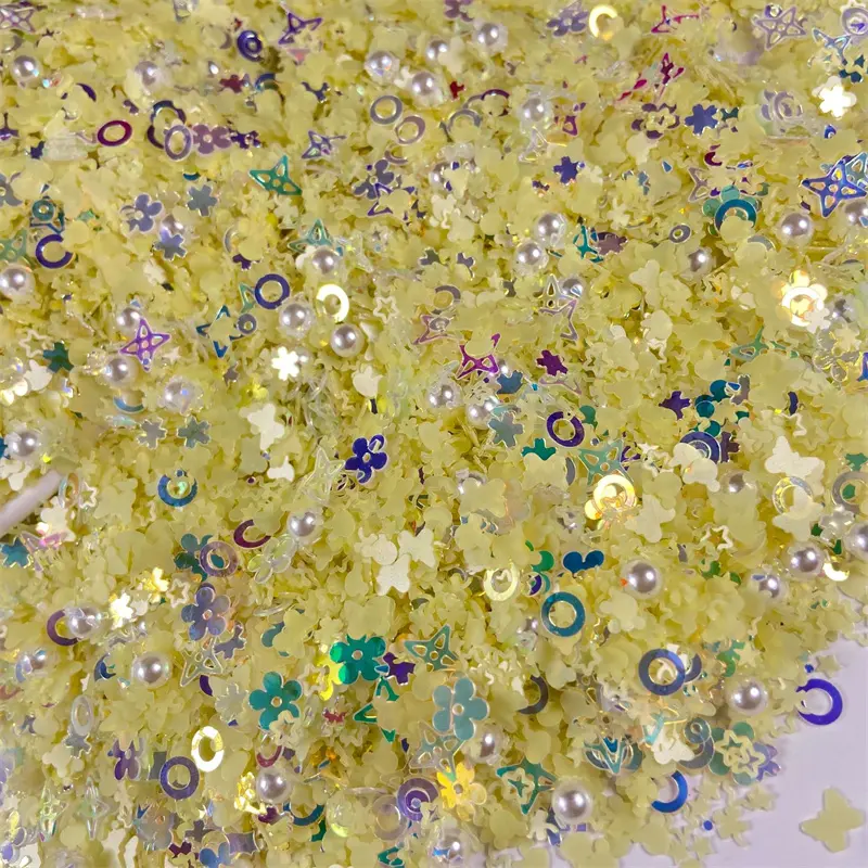 Glitter Sequin Mix Star Heart Flower Shape Beads Nail Sequins for Crafts Nail Art Flakies Paillette Decoration Nail Confetti