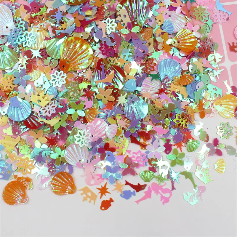 Mix Sequin for Craft Glitter Transparent Star Heart Flower Unicorn Mermaid Shell Sequins Paillettes DIY Manicure Nail Art Decor