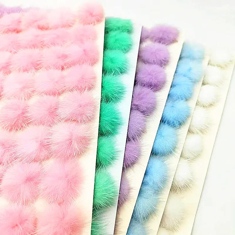 25mm Mink Pompon Fur Balls Pompoms Pom Pom for Ring Key Chain Shoes Hats Bags Fluffy Pom Pon DIY Hand Ornaments Crafts Accessori