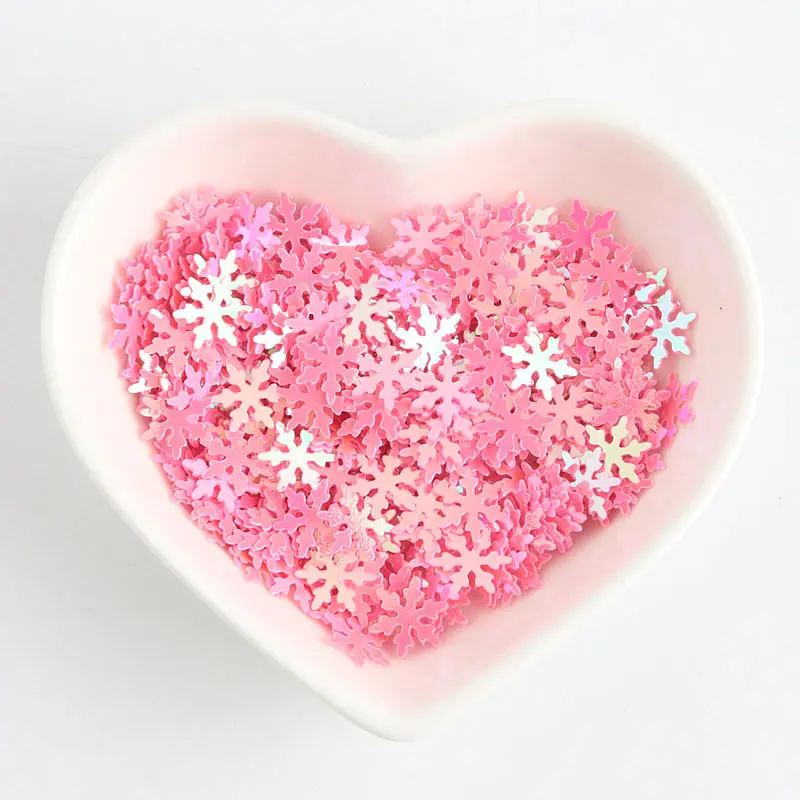 Pailetten 10mm Snowflake Sequins Craft White Pink Flower Sequin Christmas Party Decoration Glitter DIY Handmade Accessories 500g