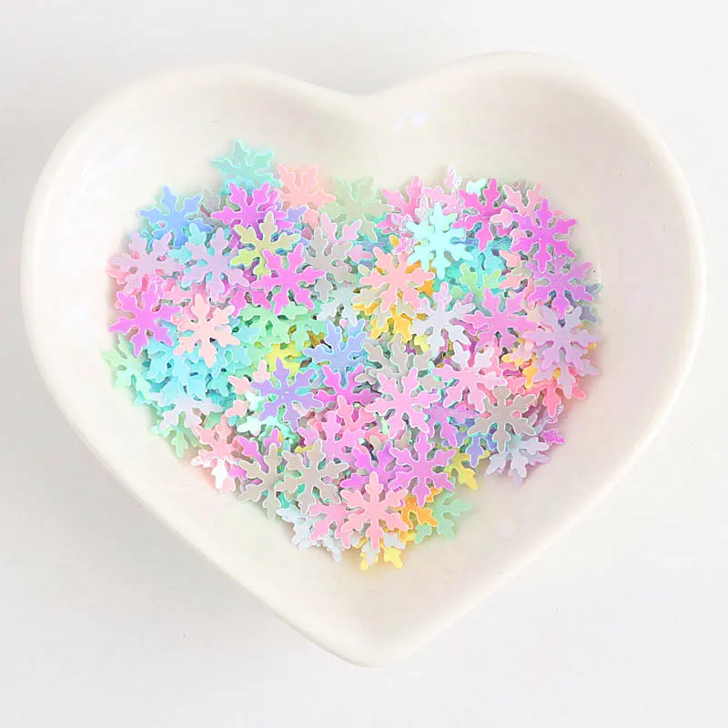 Pailetten 10mm Snowflake Sequins Craft White Pink Flower Sequin Christmas Party Decoration Glitter DIY Handmade Accessories 500g