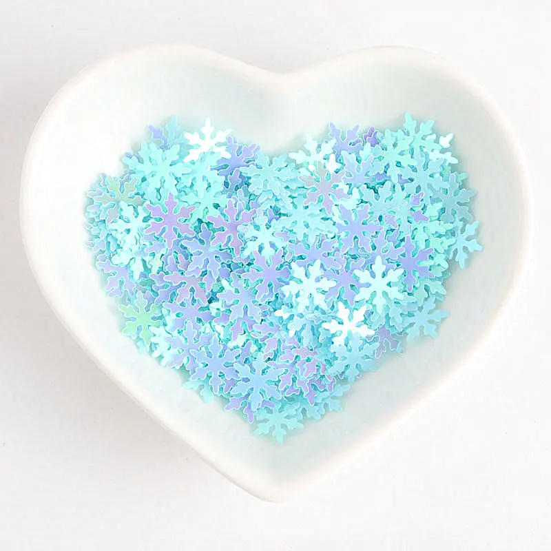 Pailetten 10mm Snowflake Sequins Craft White Pink Flower Sequin Christmas Party Decoration Glitter DIY Handmade Accessories 500g