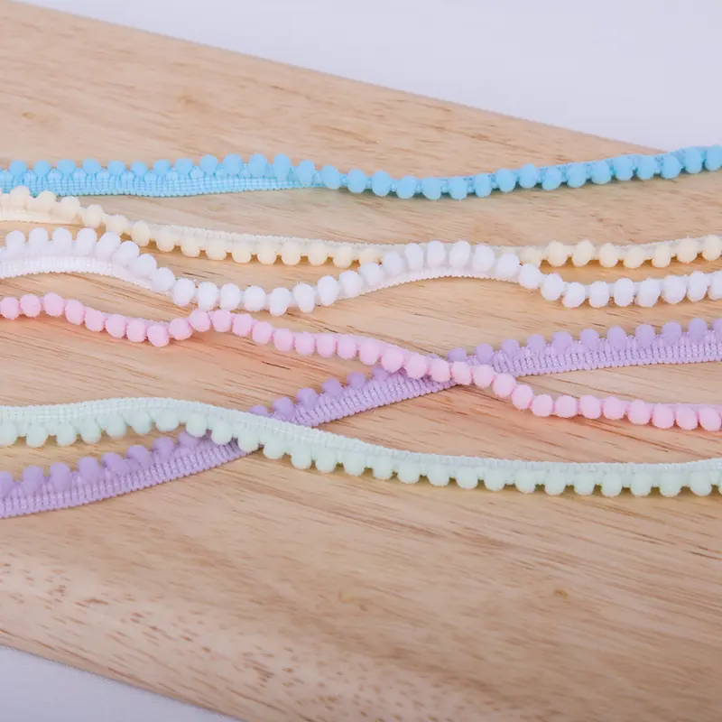 2Yards Pom Pom Trim Ball 11 Mm MINI Pearl Pompom Fringe Ribbon Sewing Lace Kintted Fabric Handmade Craft Accessories
