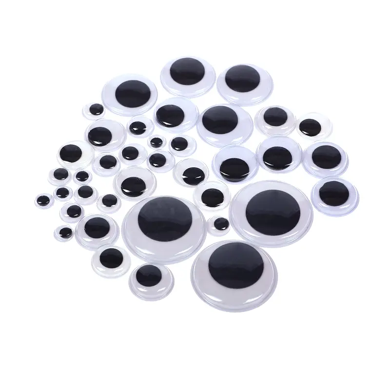 100Ps Moveable Self Adhesive Googly Wiggly Eyes 6/8/10/12/15mm Mixed for Toys Dolls DIY Crafts Accessory Eyeball for Scrapbook