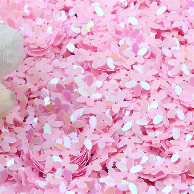 Paillettes Mix White Pink Flower Cup Sequin for Crafts Bags Sewing Scrapbooking Lentejuelas Home Decoration Accessories 10mm 10g