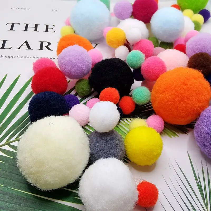 8/10/15/20/30mm Fluffy Soft Pompom Ball DIY Handmade Kid Toy Doll Garment Sewing Material Color Pom Poms Decor Supplies Crafts