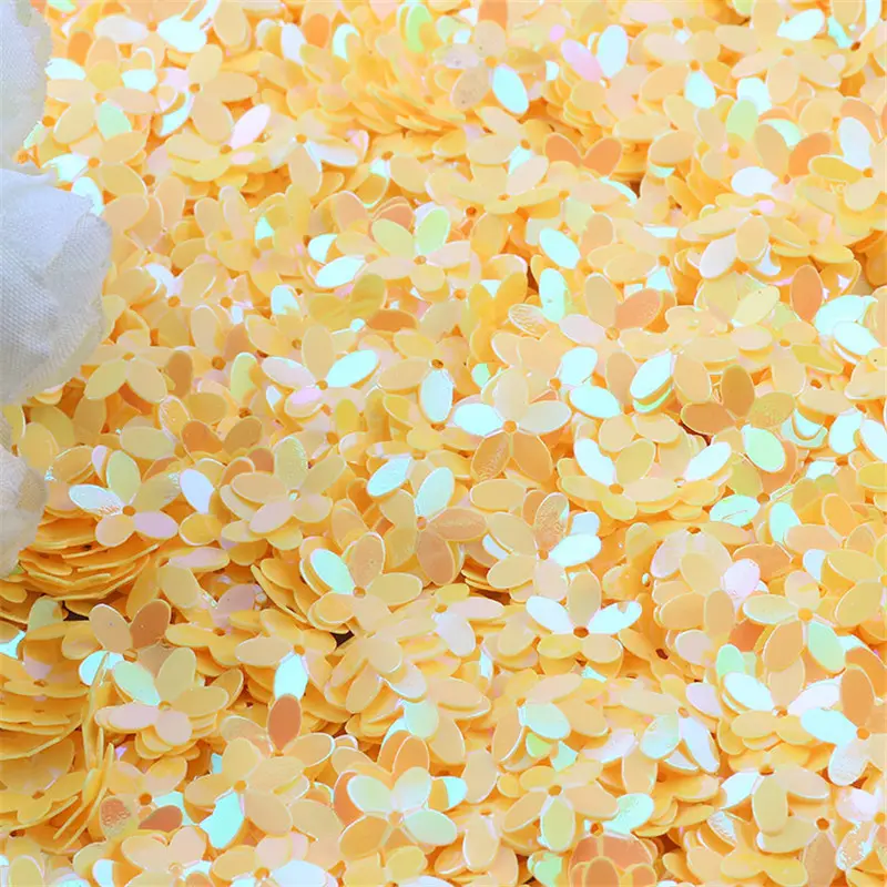 Paillettes Mix White Pink Flower Cup Sequin for Crafts Bags Sewing Scrapbooking Lentejuelas Home Decoration Accessories 10mm 10g