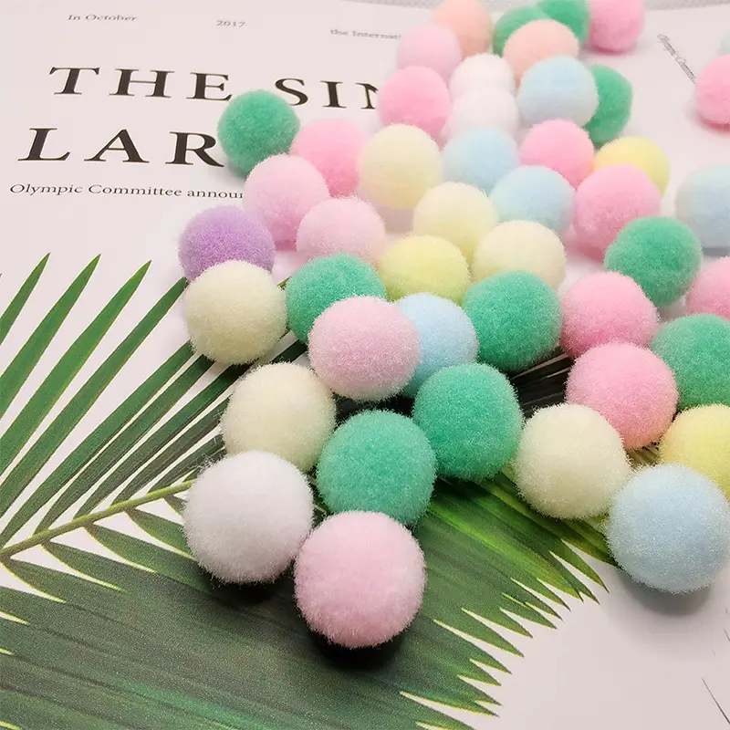 8/10/15/20/30mm Fluffy Soft Pompom Ball DIY Handmade Kid Toy Doll Garment Sewing Material Color Pom Poms Decor Supplies Crafts