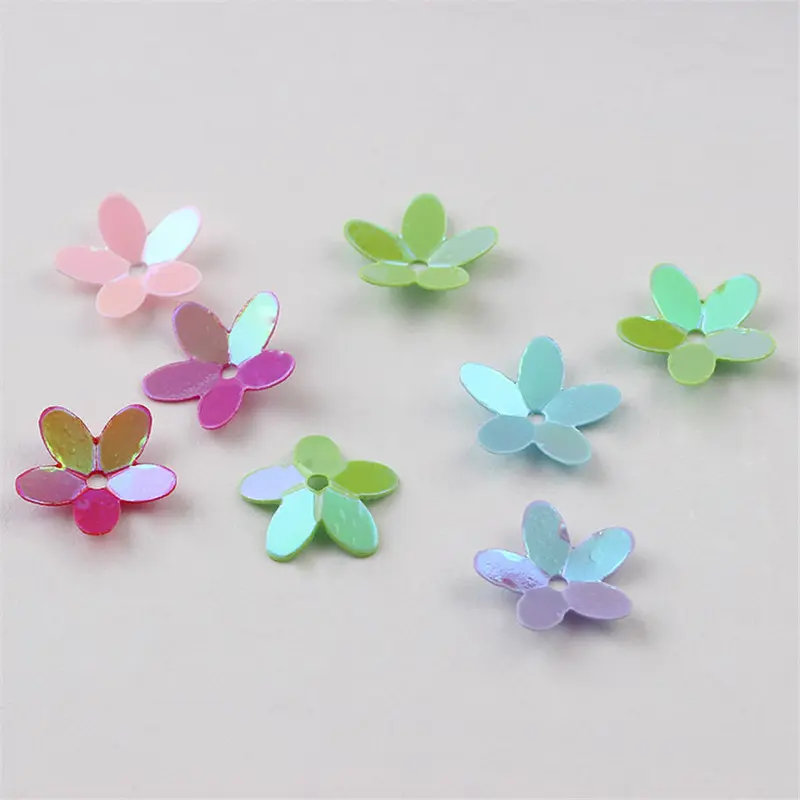 Paillettes Mix White Pink Flower Cup Sequin for Crafts Bags Sewing Scrapbooking Lentejuelas Home Decoration Accessories 10mm 10g