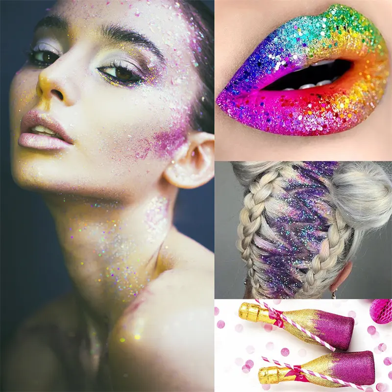 1box 10ml Champagne Gold Silver Christmas Glitter Powder Nail Confetti DIY Crafts Shiny Mermaid Sequins Nail Art Decorations