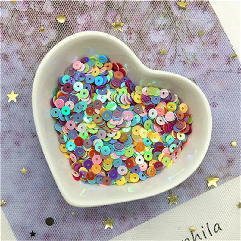 3mm 4mm 5mm 6mm Flat Round PVC Loose Sequins Paillette Sewing Craft for Wedding Decoration Garment Dress Shoe Caps DIY Accessory