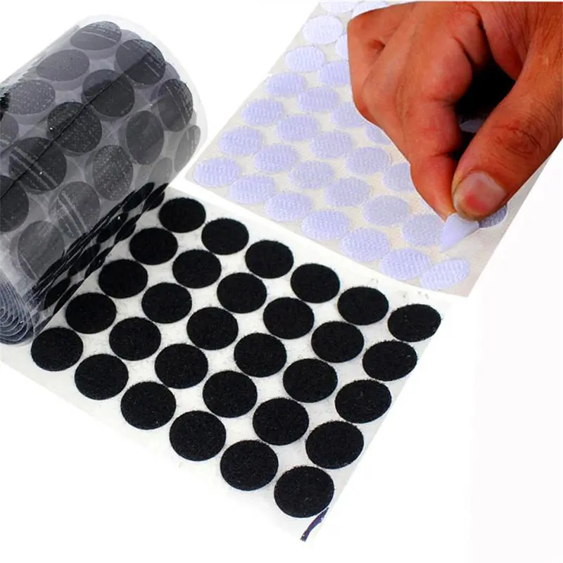 Dots Self Adhesive Fastener Tape 10/15/20/25/30mm Disc Dot Sticker Adhesive Strong Glue Magic Sticker Round Coins Hook Loop
