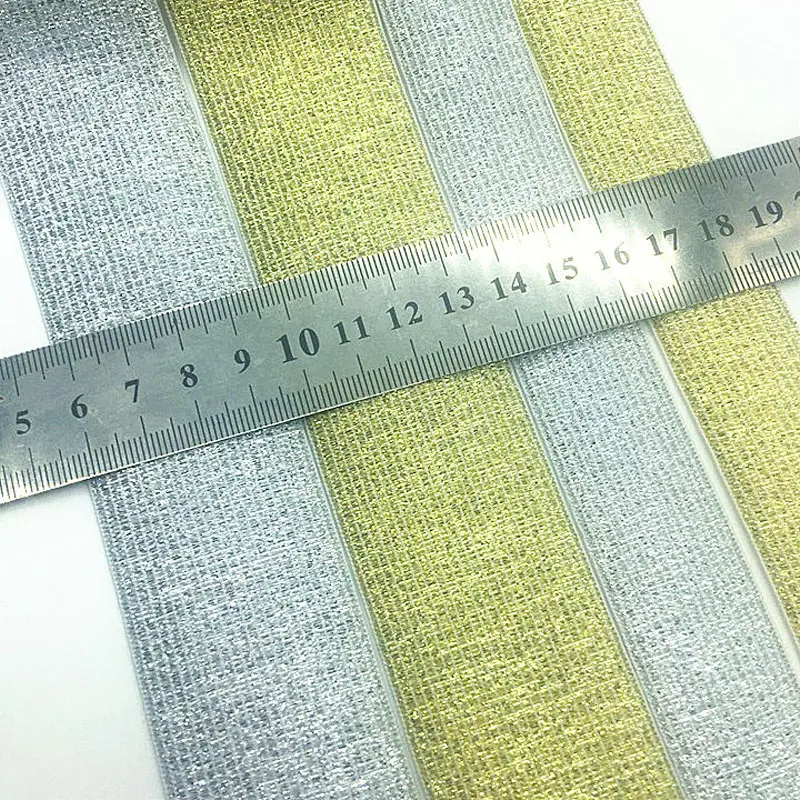 Gold Silver Glitter Transparent Elastic Bands Webbing DIY Pants Belt Rubber Band DIY Sewing Accessories 2.5cm/4cm/5cm/9cm 1meter