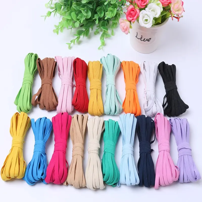 6mm Elastic Ribbon Elastic Band Rubber Band Elastic Line Elastic Cord DIY Lace Trim Sewing Waist Band Garment Accessories 4yards