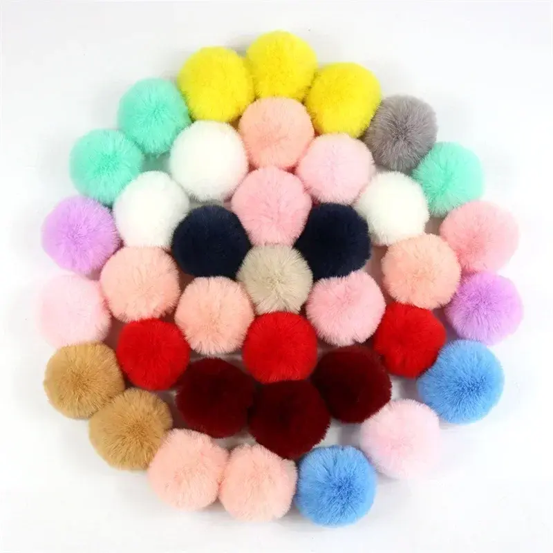 5/10pcs Imitate Rabbit Fur Pompon Ball 5cm Christmas Pom Pom Keychain Car Pompom Garment Toys Diy Bag Earring Ponpon Decoration