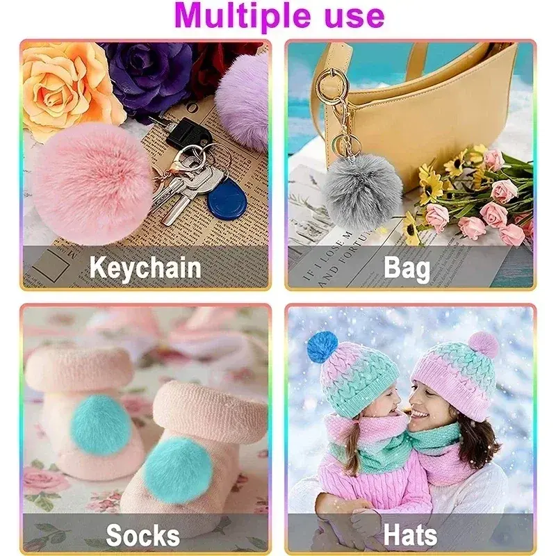 5/10pcs Imitate Rabbit Fur Pompon Ball 5cm Christmas Pom Pom Keychain Car Pompom Garment Toys Diy Bag Earring Ponpon Decoration