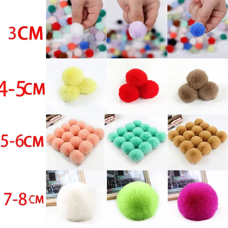5/10pcs Imitate Rabbit Fur Pompon Ball 5cm Christmas Pom Pom Keychain Car Pompom Garment Toys Diy Bag Earring Ponpon Decoration