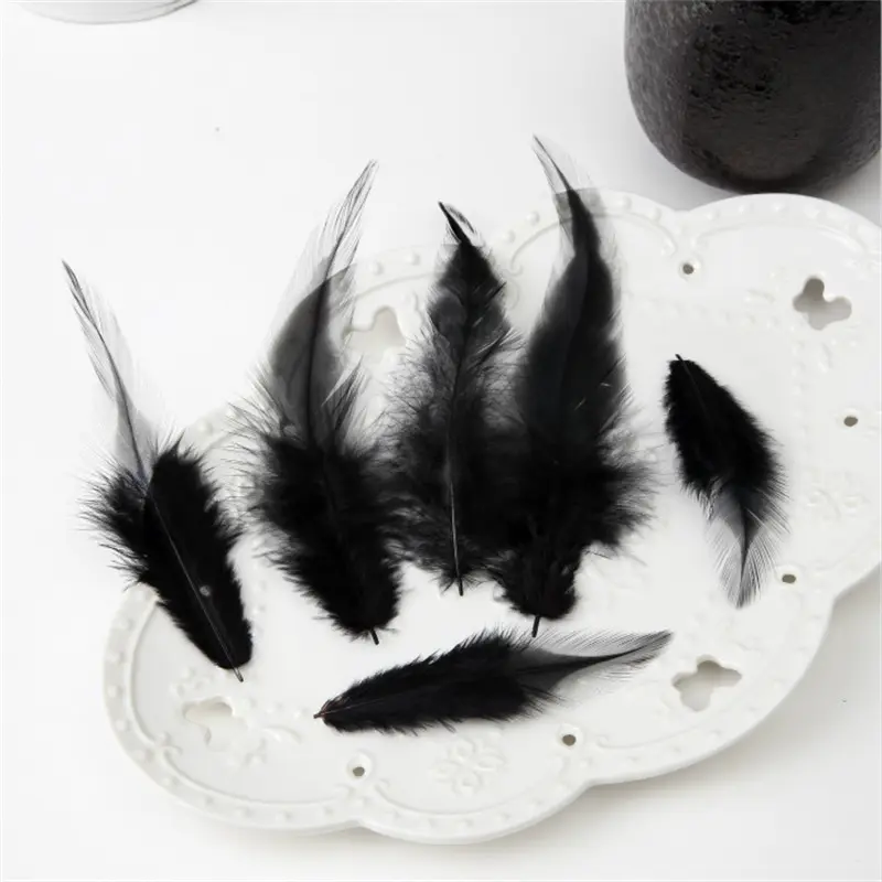 Black Feathers Rooster Goose Feathers for Jewelry Making Ostrich Pheasant Plumes Feather Trim for Crafts Carnaval Assesoires