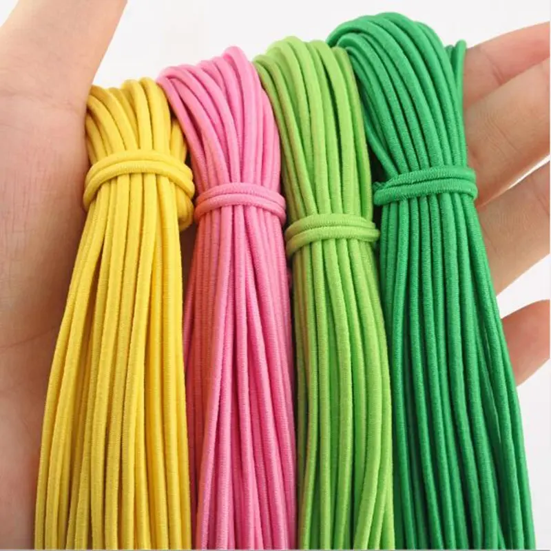 2mm Colorful High-Quality Round Elastic Band Round Elastic Rope Rubber Band Elastic Line DIY Sewing Accessories 5yards