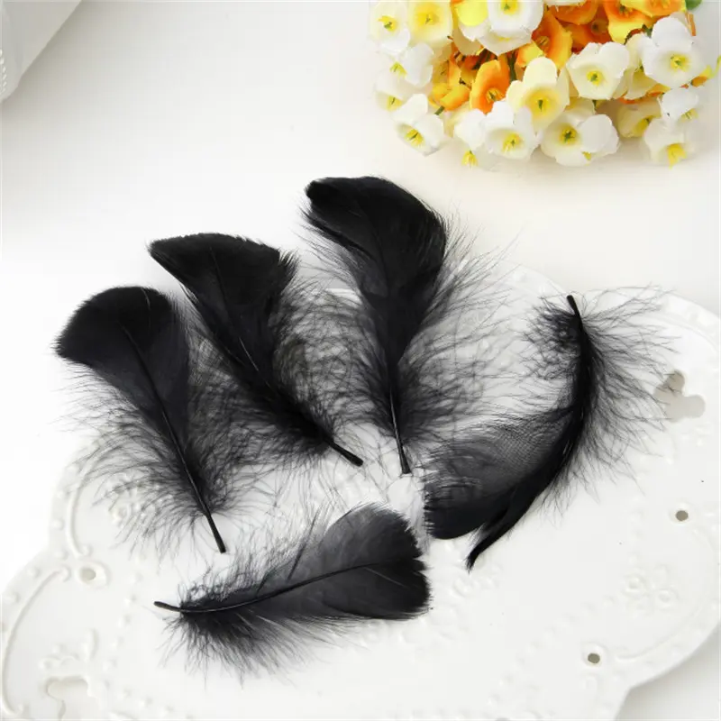 Black Feathers Rooster Goose Feathers for Jewelry Making Ostrich Pheasant Plumes Feather Trim for Crafts Carnaval Assesoires